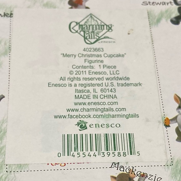 Charming Tails by Enesco, “Merry Christmas Cupcake” Figurine - Picture 5 of 10